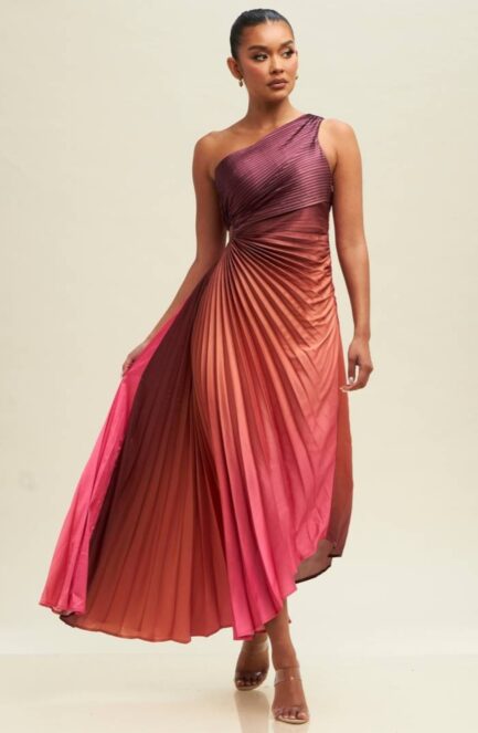 PRIMROSE LUXE PLEATED OMBRE DRESS