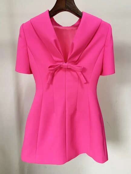 PRIMROSE LUXE PINK V-BOW DRESS - Image 4