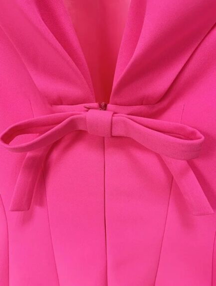 PRIMROSE LUXE PINK V-BOW DRESS - Image 5