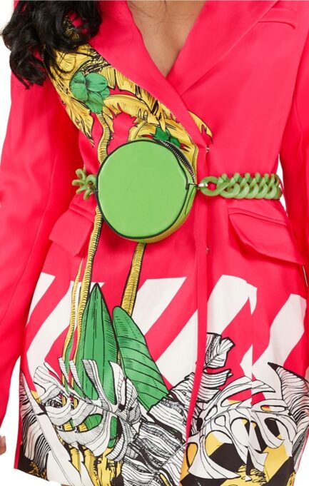 PALM TREE BLAZER DRESS W/CHAIN PURSE BELT - Image 3