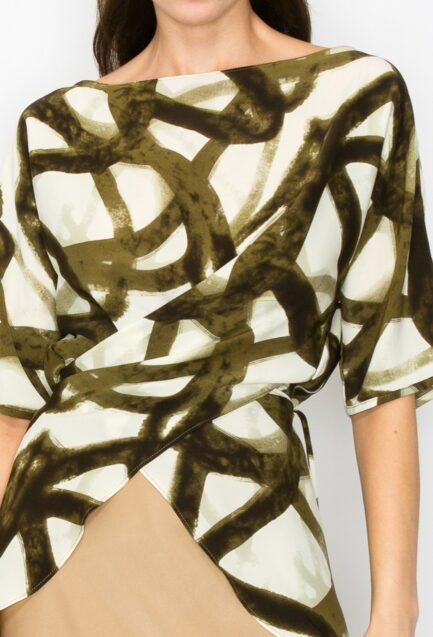 OLIVE PRINT TOP - Image 5