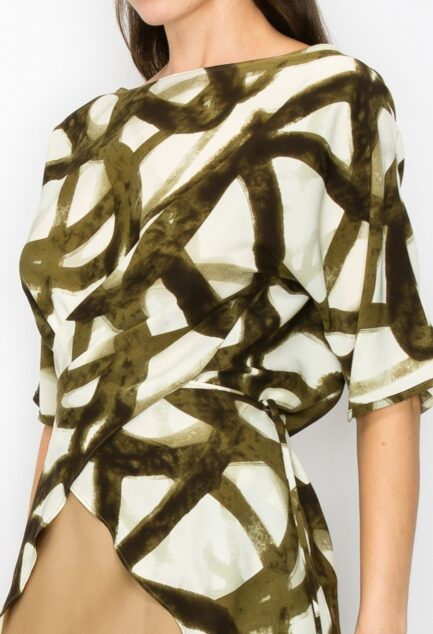 OLIVE PRINT TOP - Image 7