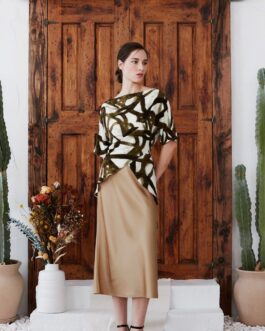 OLIVE PRINT TOP
