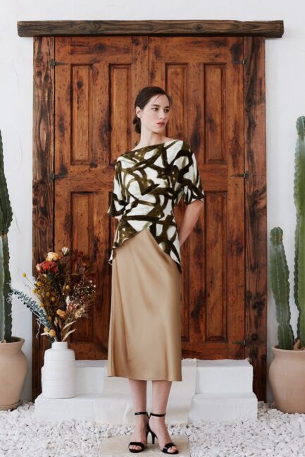 OLIVE PRINT TOP