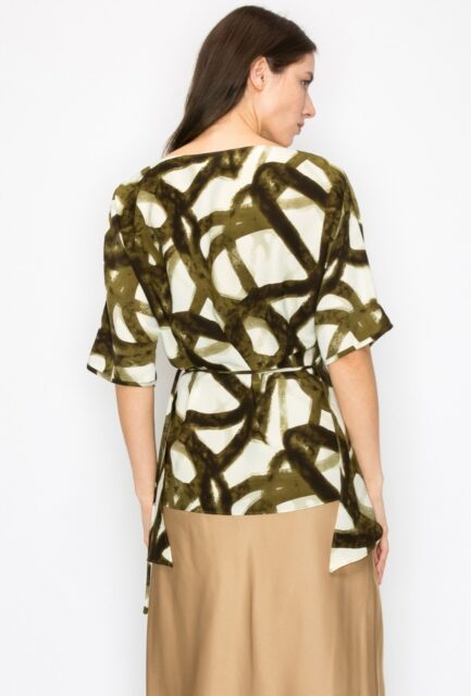 OLIVE PRINT TOP - Image 6